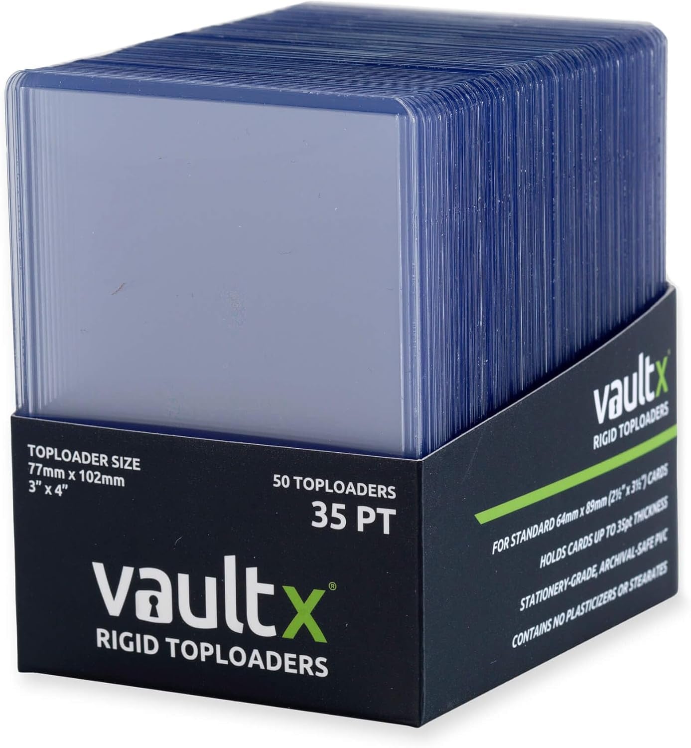 Toploaders 35Pt (50 Pack), 3" X 4" Seamless Clear Rigid Card Holders for Trading Cards TCG