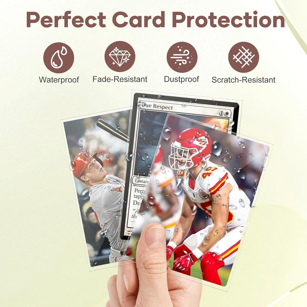 600 Count Card Sleeves, Clear Soft Trading Card Sleeves, Polypropylene (PP), Fit for MTG, TCG, Baseball, Football, Game Cards