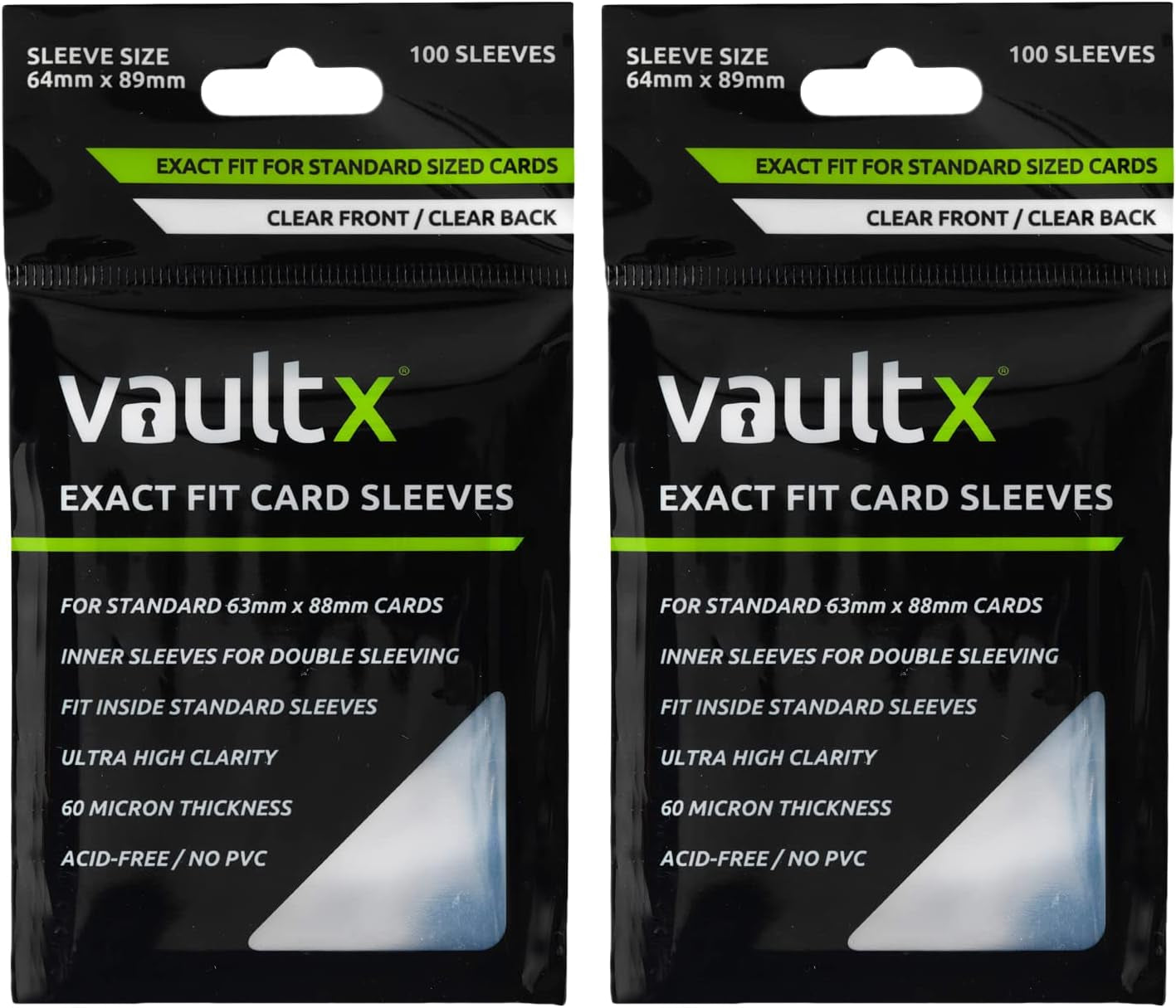 Exact Fit Sleeves (200 Pack) Perfect Inner Sleeves for Trading Cards, Clear