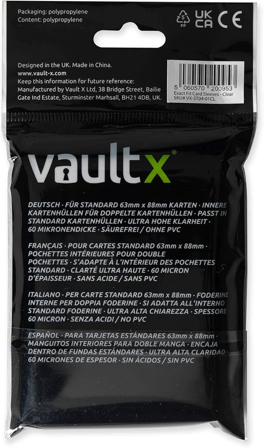 Exact Fit Sleeves (500 Pack) Perfect Inner Sleeves for Trading Cards, Clear