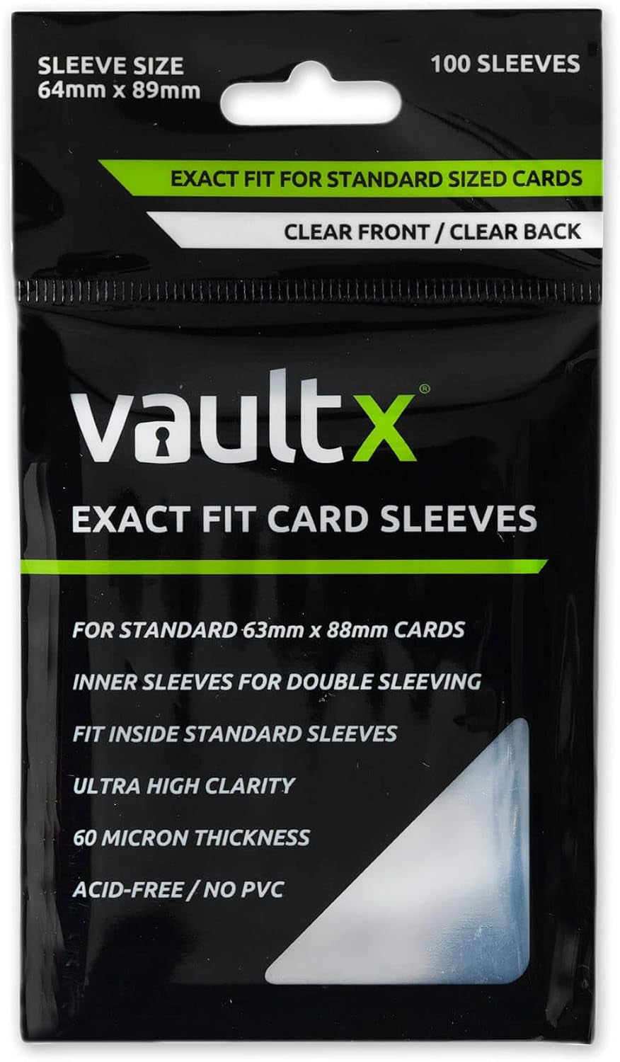 Exact Fit Sleeves (100 Pack) Perfect Inner Sleeves for Trading Cards, Clear