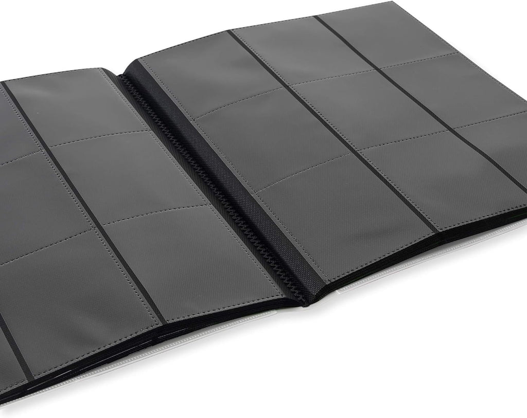 9 Pocket Standard Strap Binder, Holds 360 Trading Cards in 20 Side-Loading Pages (White)