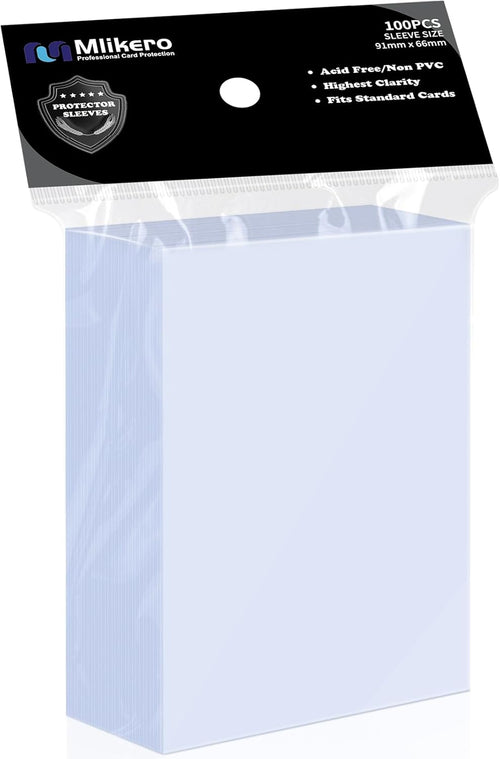 100 Count Card Sleeves, Clear Soft Trading Card Sleeves, Polypropylene (PP), Fit for MTG, TCG, Baseball, Football, Game Cards