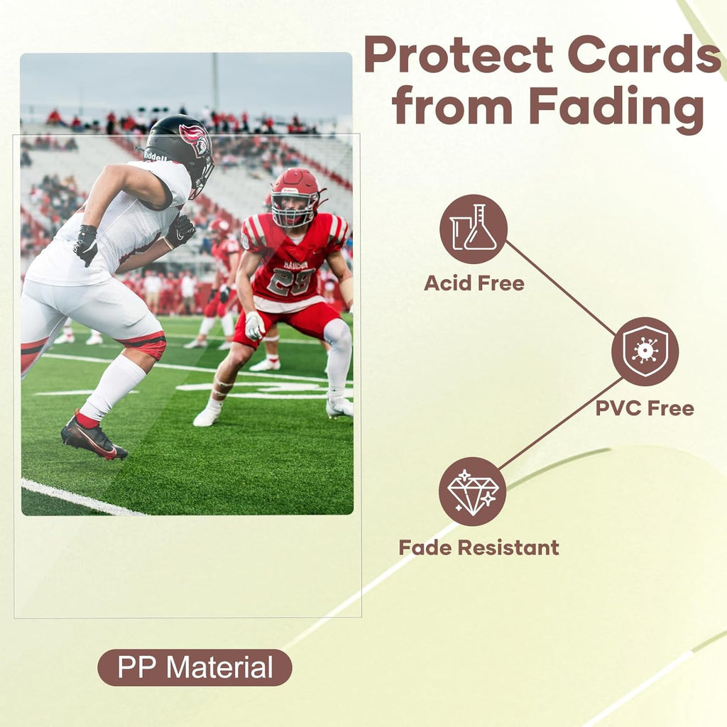 600 Count Card Sleeves, Clear Soft Trading Card Sleeves, Polypropylene (PP), Fit for MTG, TCG, Baseball, Football, Game Cards