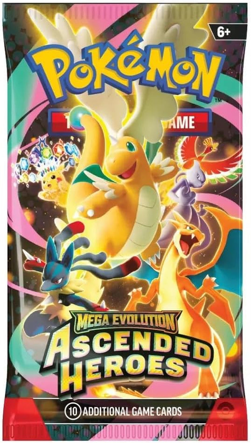 Pokemon Trading Card Game TCG - Mega Evolution: Ascended Heroes 10-Card Booster Pack (English)